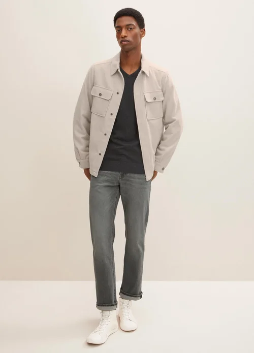 Tom Tailor Simple Knitted Jumper Black Grey Melange