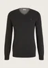Tom Tailor Simple Knitted Jumper Black Grey Melange