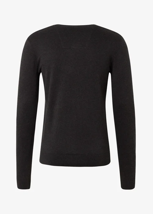 Tom Tailor Simple Knitted Jumper Black Grey Melange