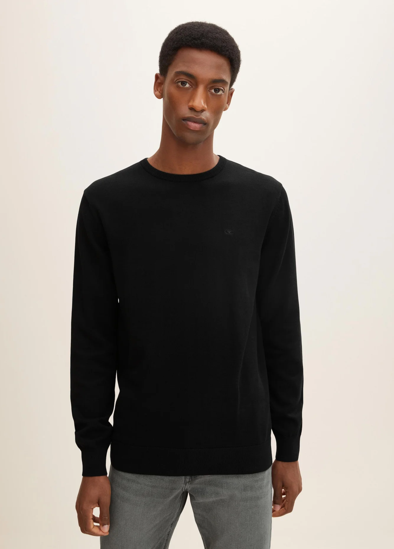 Tom Tailor Simple Knitted Jumper Black