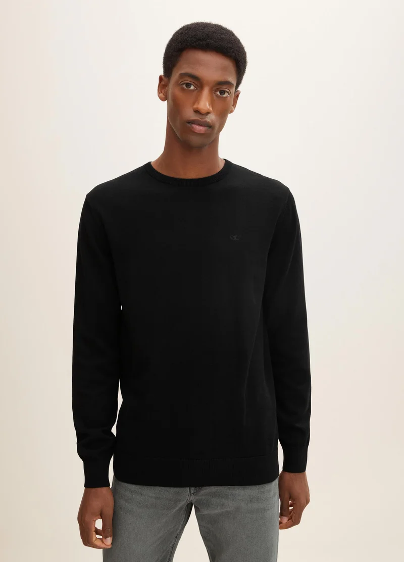 Tom Tailor Simple Knitted Jumper Black