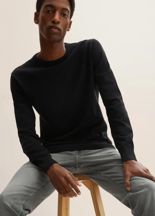Tom Tailor Simple Knitted Jumper Black