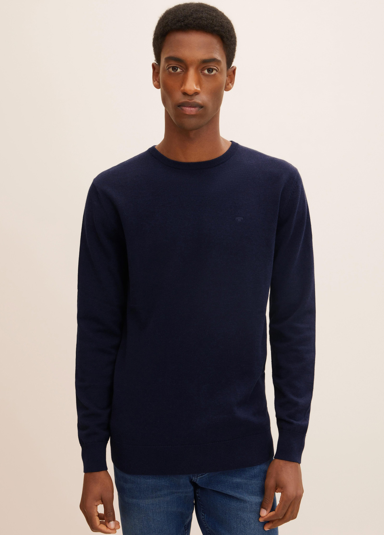 Tom Tailor Simple Knitted Jumper Knitted Navy Melange - 1012819-13160