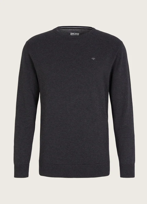 Tom Tailor Simple Knitted Jumper Black Grey Melange