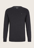 Tom Tailor Simple Knitted Jumper Black Grey Melange - 1012819-10617