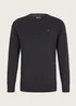 Tom Tailor Simple Knitted Jumper Black Grey Melange