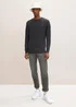 Tom Tailor Simple Knitted Jumper Black Grey Melange