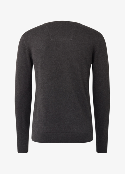 Tom Tailor Simple Knitted Jumper Black Grey Melange - 1012819-10617