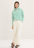 Tom Tailor Textured Sweatshirt Offwhite Green Stripe - 1024522-31284