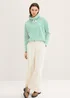 Tom Tailor Textured Sweatshirt Offwhite Green Stripe