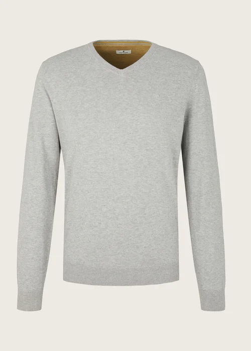 Tom Tailor Simple Knitted Jumper Light Soft Grey Melange
