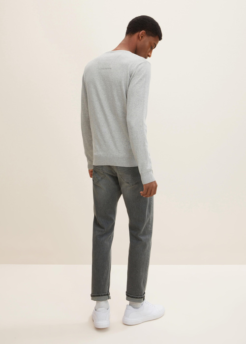 Tom Tailor Simple Knitted Jumper Light Soft Grey Melange - 1012820-14427