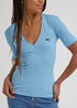 Lee V Neck Rib Shasta Blue - L49FIPA32