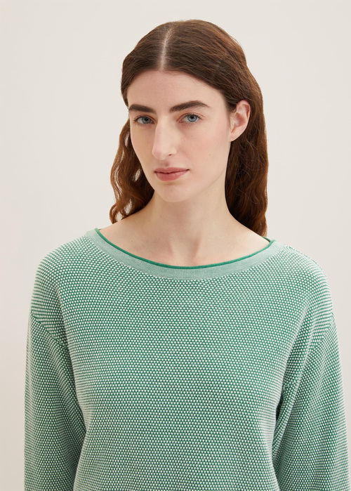 Tom Tailor Knitted Jumper Green Bubble Structure - 1033125-31311