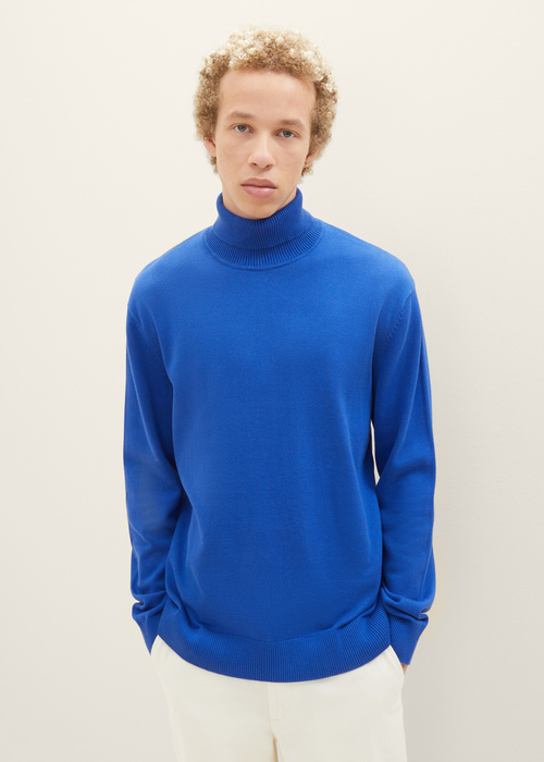 Tom Tailor Basic Turtleneck Knit Shiny Royal Blue - 1038675-14531