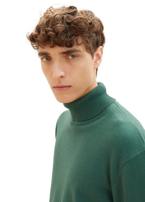 Denim Tom Tailor Turtleneck Knit Hunter Green - 1038675-10778