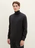 Tom Tailor Basic Knitted Sweater With A Turtleneck Black Grey Melange