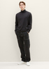 Tom Tailor Basic Knitted Sweater With A Turtleneck Black Grey Melange - 1038202-10617