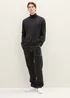 Tom Tailor Basic Knitted Sweater With A Turtleneck Black Grey Melange