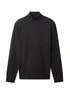 Tom Tailor Basic Knitted Sweater With A Turtleneck Black Grey Melange