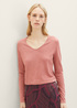 Tom Tailor Jumper With V Neckline Fading Rose Melange - 1012976-33157