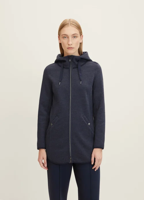 Tom Tailor Fleece Jacket With A Hood Navy Twill Structure