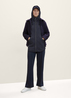 Tom Tailor Fleece Jacket With A Hood Navy Twill Structure - 1027144-30592