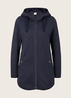 Tom Tailor Fleece Jacket With A Hood Navy Twill Structure - 1027144-30592