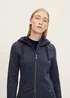 Tom Tailor Fleece Jacket With A Hood Navy Twill Structure