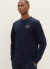 Tom Tailor Sweatshirt With A Print Sky Captain Blue - 1040047-10668