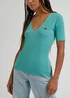 Lee V Neck Rib Dusty Jade