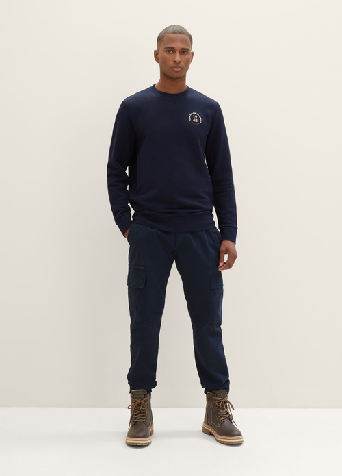 Tom Tailor Sweatshirt With A Print Sky Captain Blue - 1040047-10668