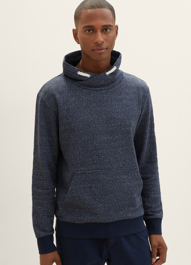 Tom Tailor Sweatshirt In A Melange Look Sky Captain Blue White Melange - 1039574-19024