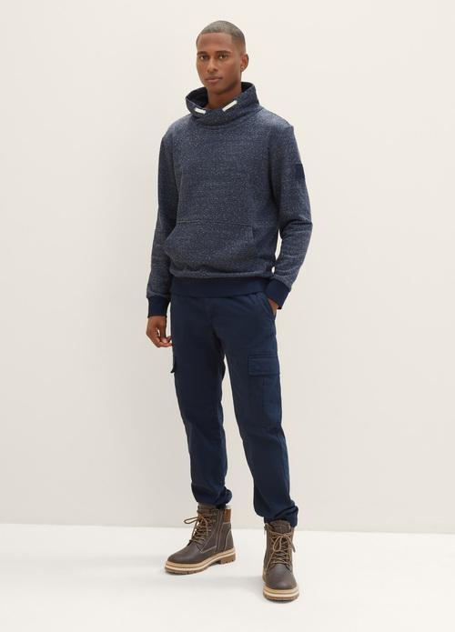 Tom Tailor Sweatshirt In A Melange Look Sky Captain Blue White Melange - 1039574-19024