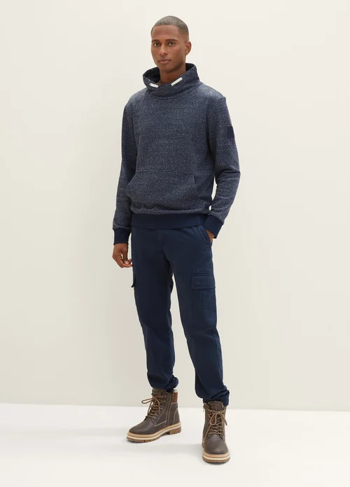 Tom Tailor Sweatshirt In A Melange Look Sky Captain Blue White Melange