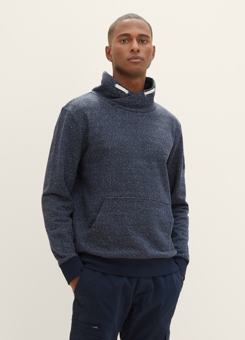 Tom Tailor Sweatshirt In A Melange Look Sky Captain Blue White Melange - 1039574-19024