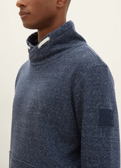 Tom Tailor Sweatshirt In A Melange Look Sky Captain Blue White Melange