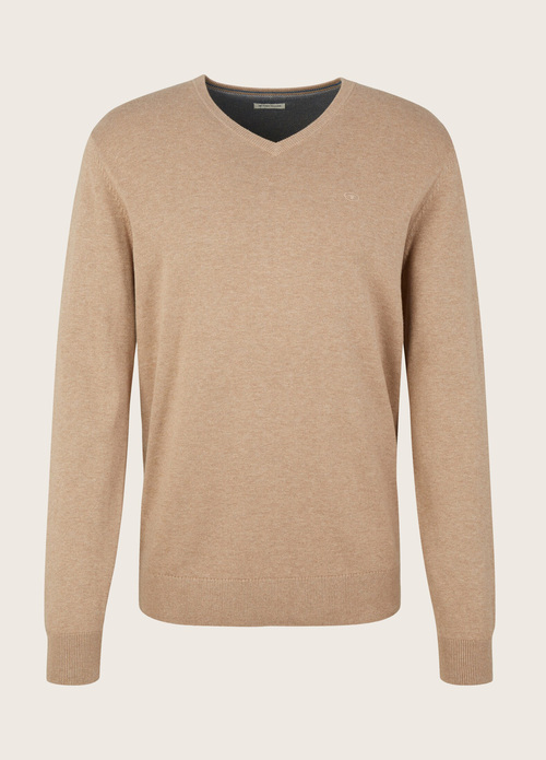 Tom Tailor Simple Knitted Jumper Hazel Brown Melange - 1012820-31089