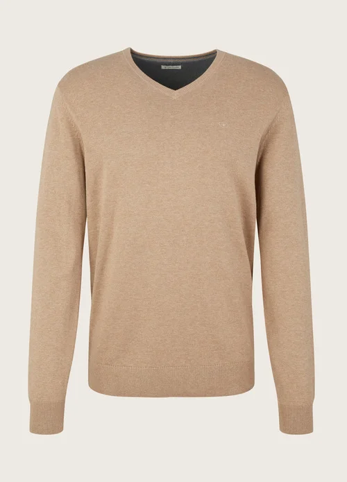 Tom Tailor Simple Knitted Jumper Hazel Brown Melange