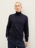 Tom Tailor Basic Knitted Sweater With A Turtleneck Knitted Navy Melange