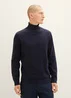 Tom Tailor Basic Knitted Sweater With A Turtleneck Knitted Navy Melange