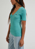 Lee V Neck Rib Dusty Jade - L49FIP41