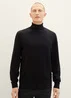 Tom Tailor Basic Knitted Sweater With A Turtleneck Black