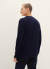 Tom Tailor Knitted Sweater With Texture Knitted Navy Melange - 1038612-13160