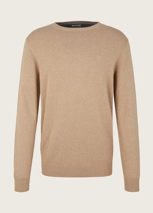 Tom Tailor Simple Knitted Jumper Hazel Brown Melange