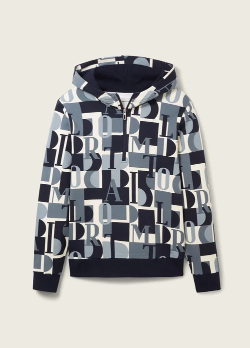 Tom Tailor Sweatshirt With An All Over Print Teal Big Letter Design
