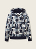 Tom Tailor Sweatshirt With An All Over Print Teal Big Letter Design - 1037817-32386