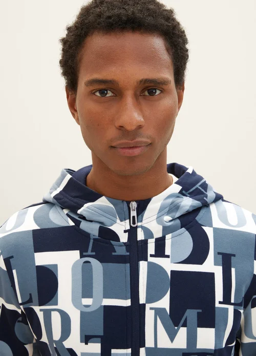 Tom Tailor Sweatshirt With An All Over Print Teal Big Letter Design