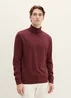 Tom Tailor Basic Knitted Sweater With A Turtleneck Tawny Port Red Melange