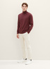 Tom Tailor Basic Knitted Sweater With A Turtleneck Tawny Port Red Melange - 1038202-32620